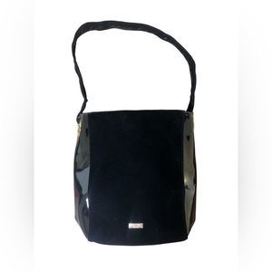 Carolina Herrera Good Girl Velvet Shoulder Bag /Purse, Black, Used